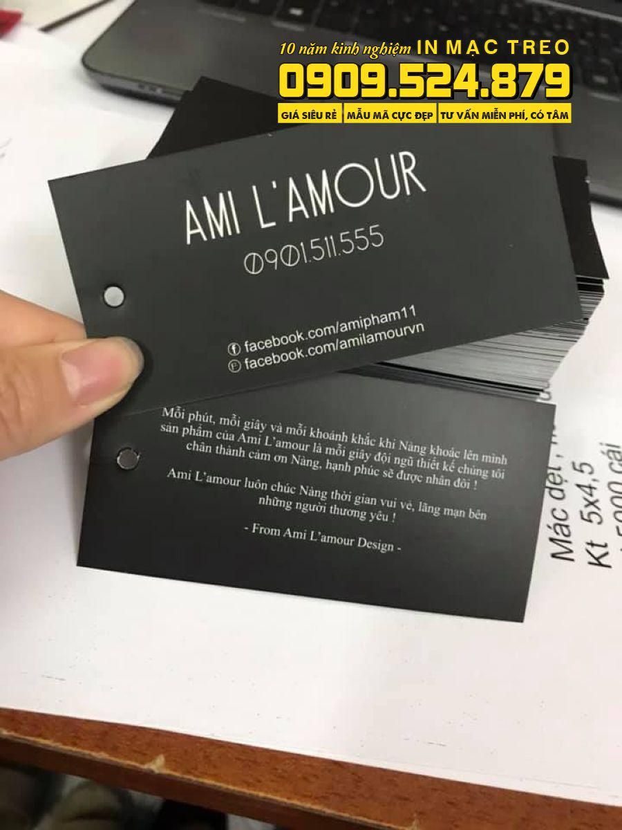 Mẫu Nhãn Mác Quần Áo hình chữ nhật màu đen shop thời trang Ami Lamour
