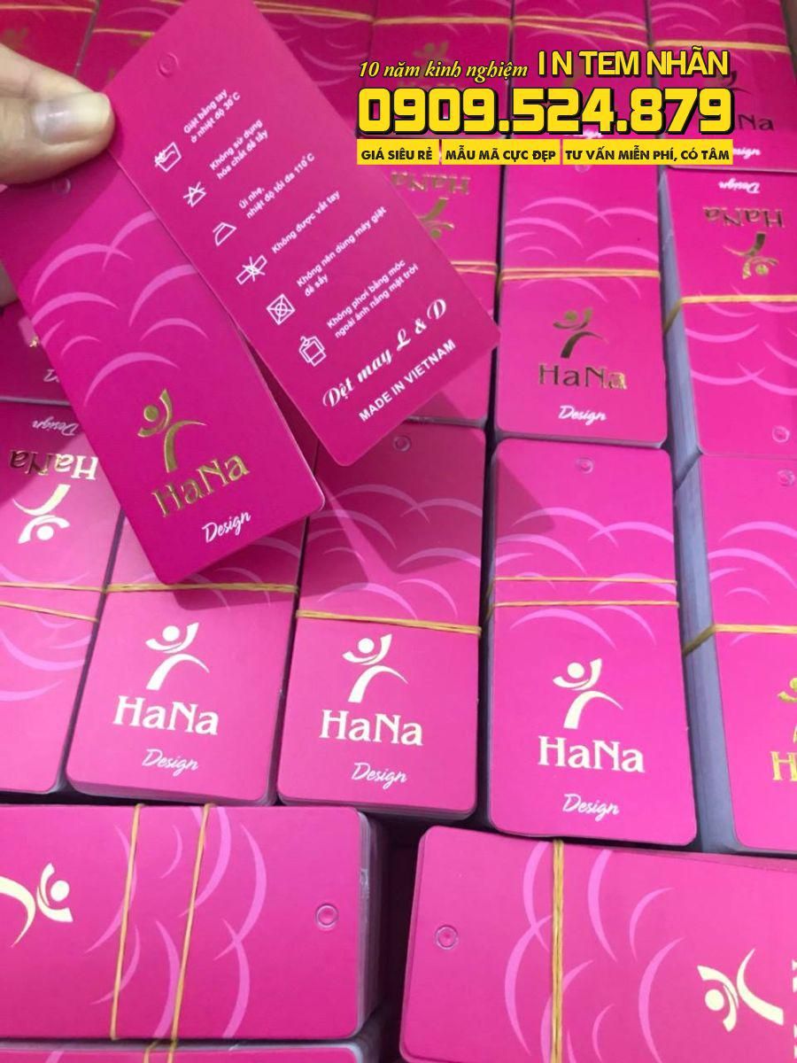 Mẫu Tag Treo Quần Áo hình chữ nhật bo góc shop thời trang Hana Design Bình Thuận