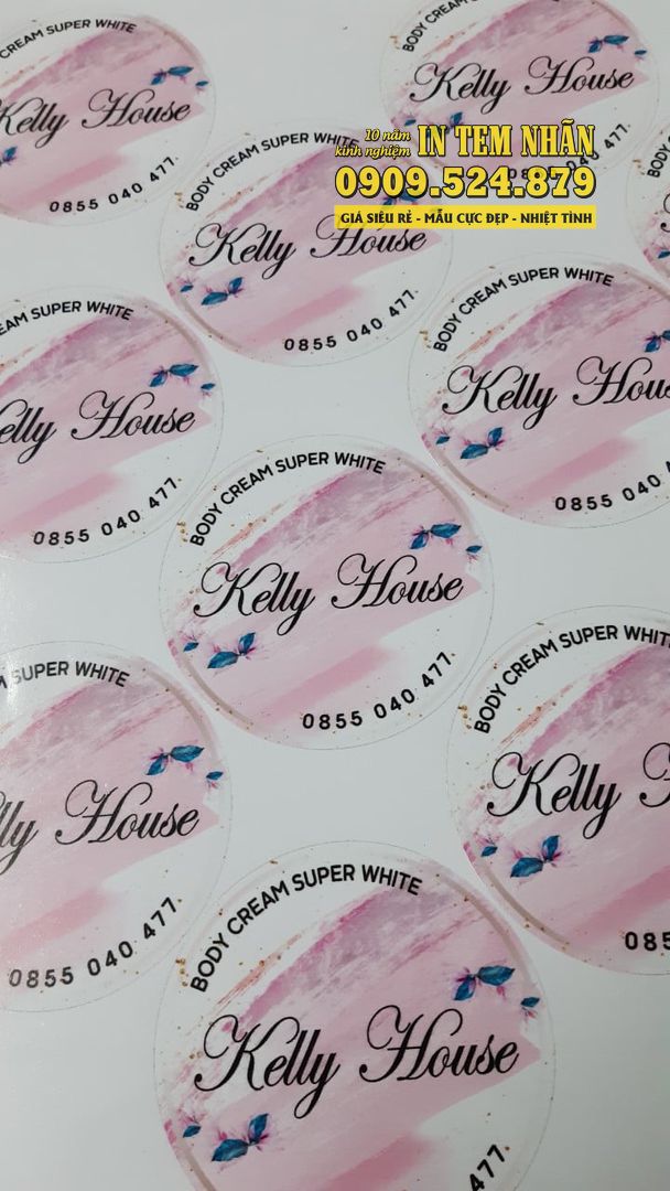 Mẫu Tem Nhãn body cream Kelly House