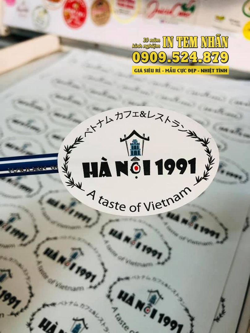 Mẫu Tem Nhãn quán ăn Hà Nội 1991