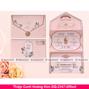 Thiệp Cưới Hoàng Kim DQ-2347-Offset