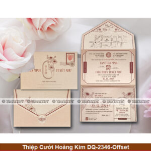 Thiệp Cưới Hoàng Kim DQ-2346-Offset