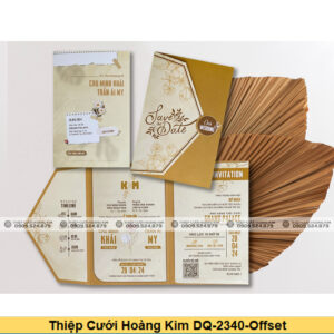 Thiệp Cưới Hoàng Kim DQ-2340-Offset