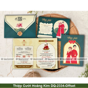 Thiệp Cưới Hoàng Kim DQ-2334-Offset