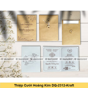 Thiệp Cưới Hoàng Kim DQ-2312-Kraft