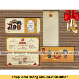 Thiệp Cưới Hoàng Kim DQ-2308-Offset