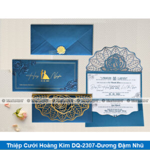 Thiệp Cưới Hoàng Kim DQ-2307-Dương Đậm Nhũ
