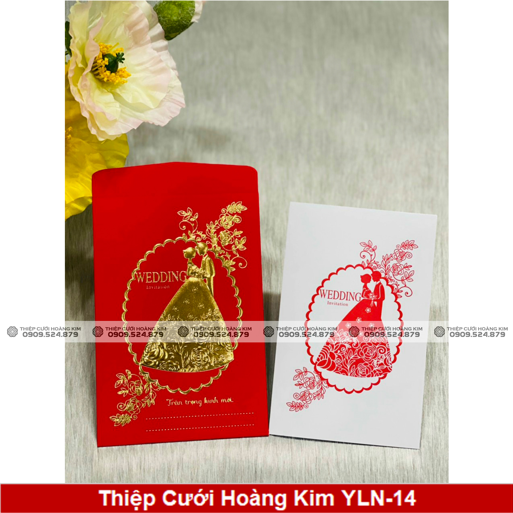 Thiệp Cưới Hoàng Kim YLN-14