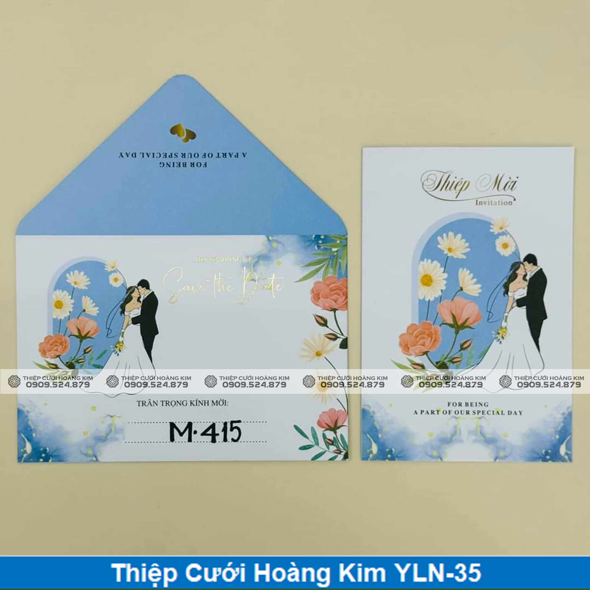 Thiệp Cưới Hoàng Kim YLN-35