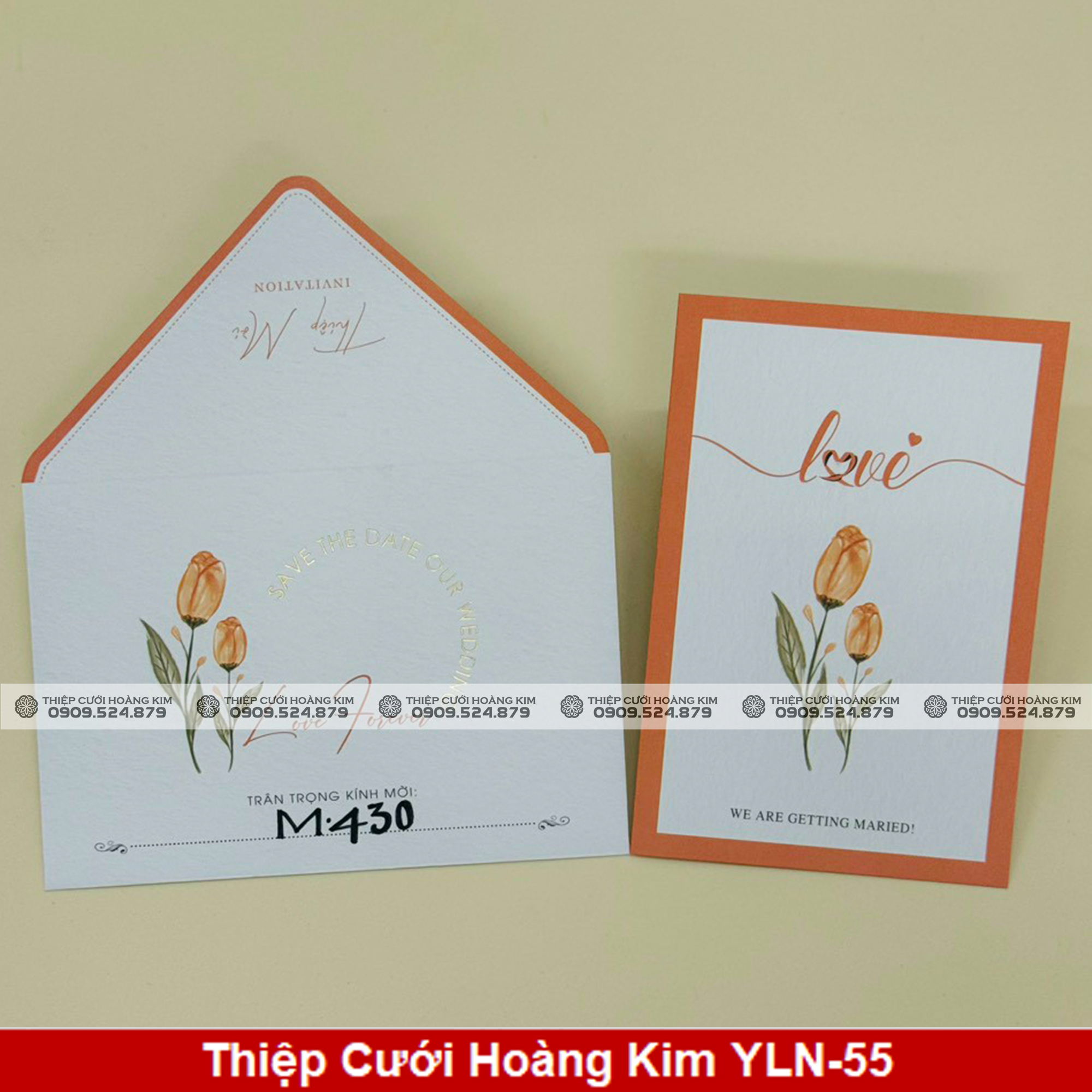 Thiệp Cưới Hoàng Kim YLN-55