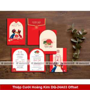 Thiệp Cưới Hoàng Kim DQ-24A03 Offset