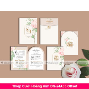 Thiệp Cưới Hoàng Kim DQ-24A05 Offset