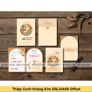 Thiệp Cưới Hoàng Kim DQ-24A06 Offset