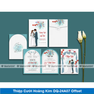 Thiệp Cưới Hoàng Kim DQ-24A07 Offset