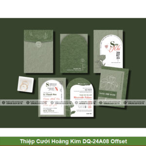 Thiệp Cưới Hoàng Kim DQ-24A08 Offset