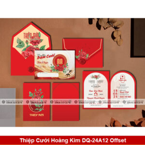 Thiệp Cưới Hoàng Kim DQ-24A12 Offset