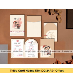 Thiệp Cưới Hoàng Kim DQ-24A01 Offset