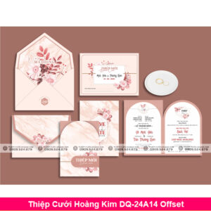 Thiệp Cưới Hoàng Kim DQ-24A14 Offset