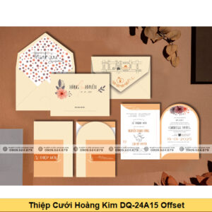 Thiệp Cưới Hoàng Kim DQ-24A15 Offset