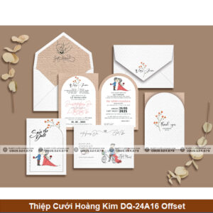 Thiệp Cưới Hoàng Kim DQ-24A16 Offset