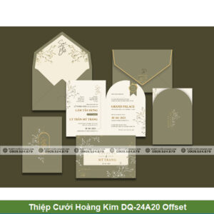 Thiệp Cưới Hoàng Kim DQ-24A20 Offset