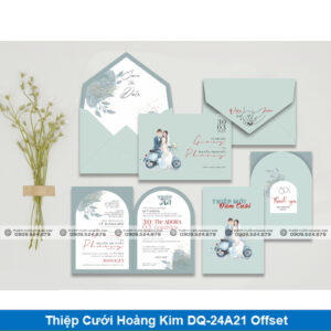 Thiệp Cưới Hoàng Kim DQ-24A21 Offset