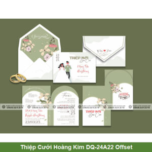 Thiệp Cưới Hoàng Kim DQ-24A22 Offset