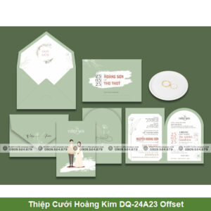Thiệp Cưới Hoàng Kim DQ-24A23 Offset