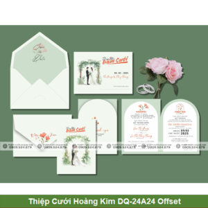Thiệp Cưới Hoàng Kim DQ-24A24 Offset