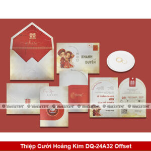 Thiệp Cưới Hoàng Kim DQ-24A32 Offset
