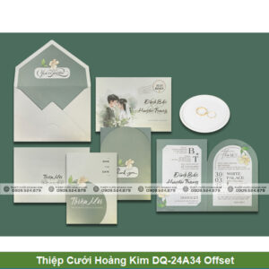 Thiệp Cưới Hoàng Kim DQ-24A34 Offset