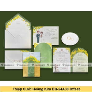 Thiệp Cưới Hoàng Kim DQ-24A38 Offset