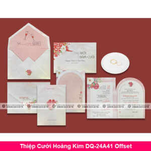 Thiệp Cưới Hoàng Kim DQ-24A41 Offset