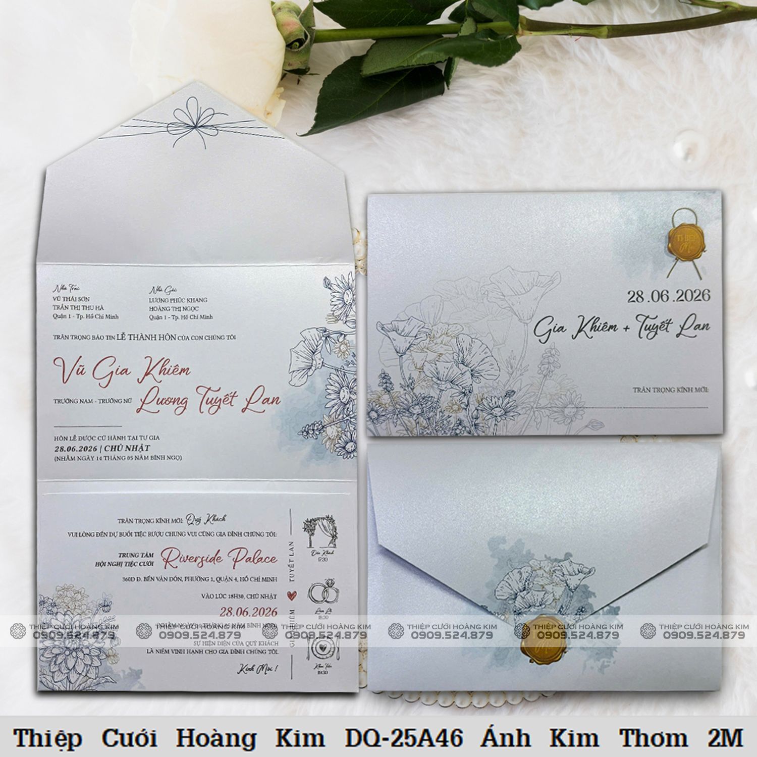 DQ 25A46 Thiệp túi Ánh kim thơm 2M