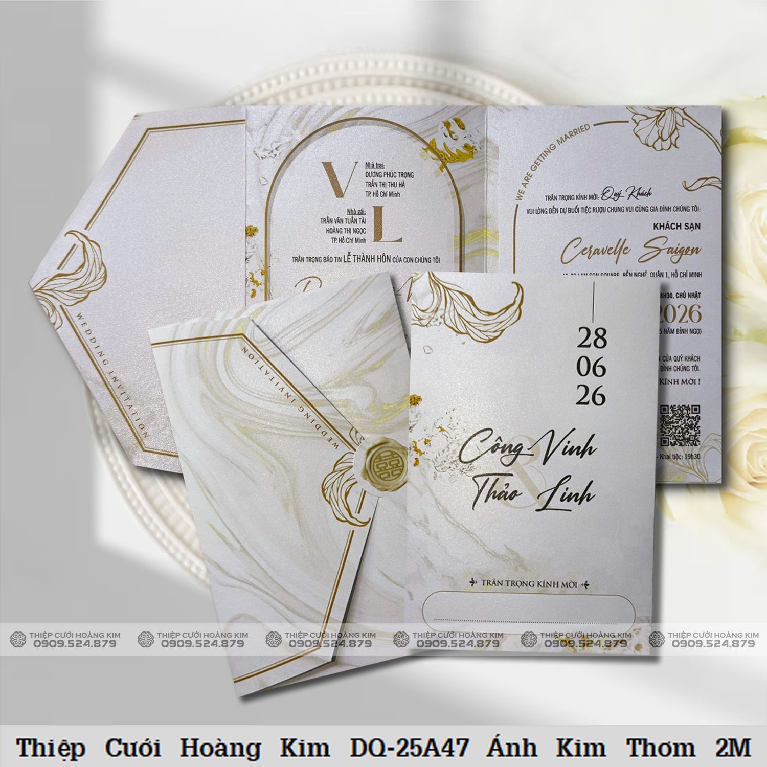 DQ 25A47 Thiep tui Anh kim thom 2M