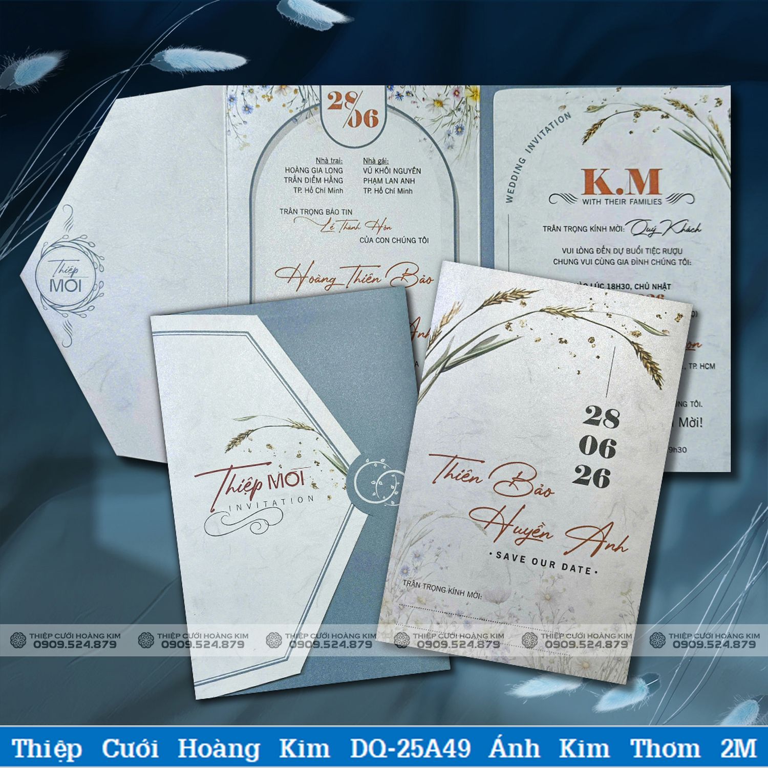 DQ 25A49 Thiệp túi Ánh kim thơm 2M