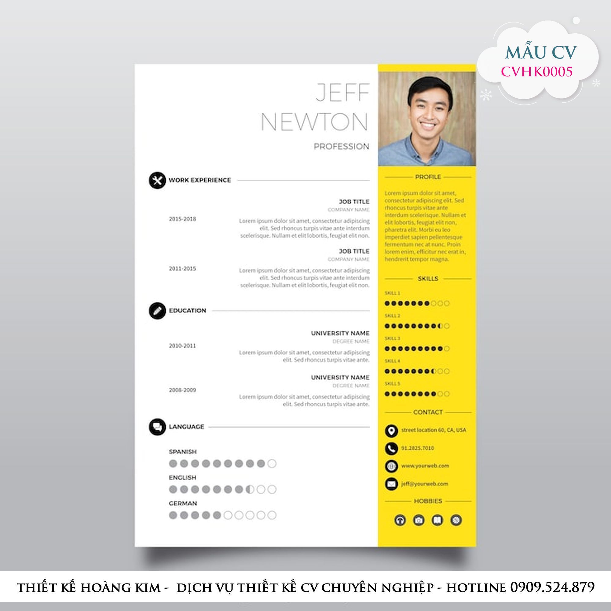 Mẫu Thiết Kế CV CVHK0005