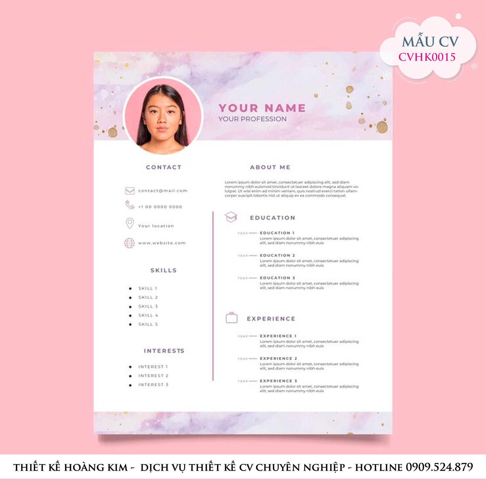 Mẫu Thiết Kế CV CVHK0015