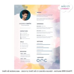 Mẫu Thiết Kế CV CVHK0017