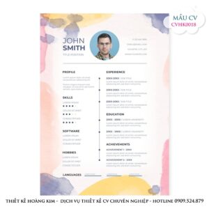 Mẫu Thiết Kế CV CVHK0018