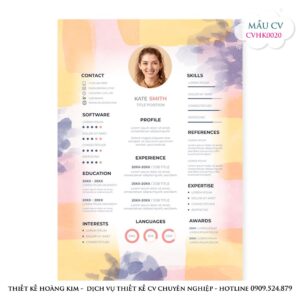 Mẫu Thiết Kế CV CVHK0020