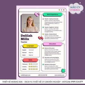 Mẫu Thiết Kế CV CVHK0034