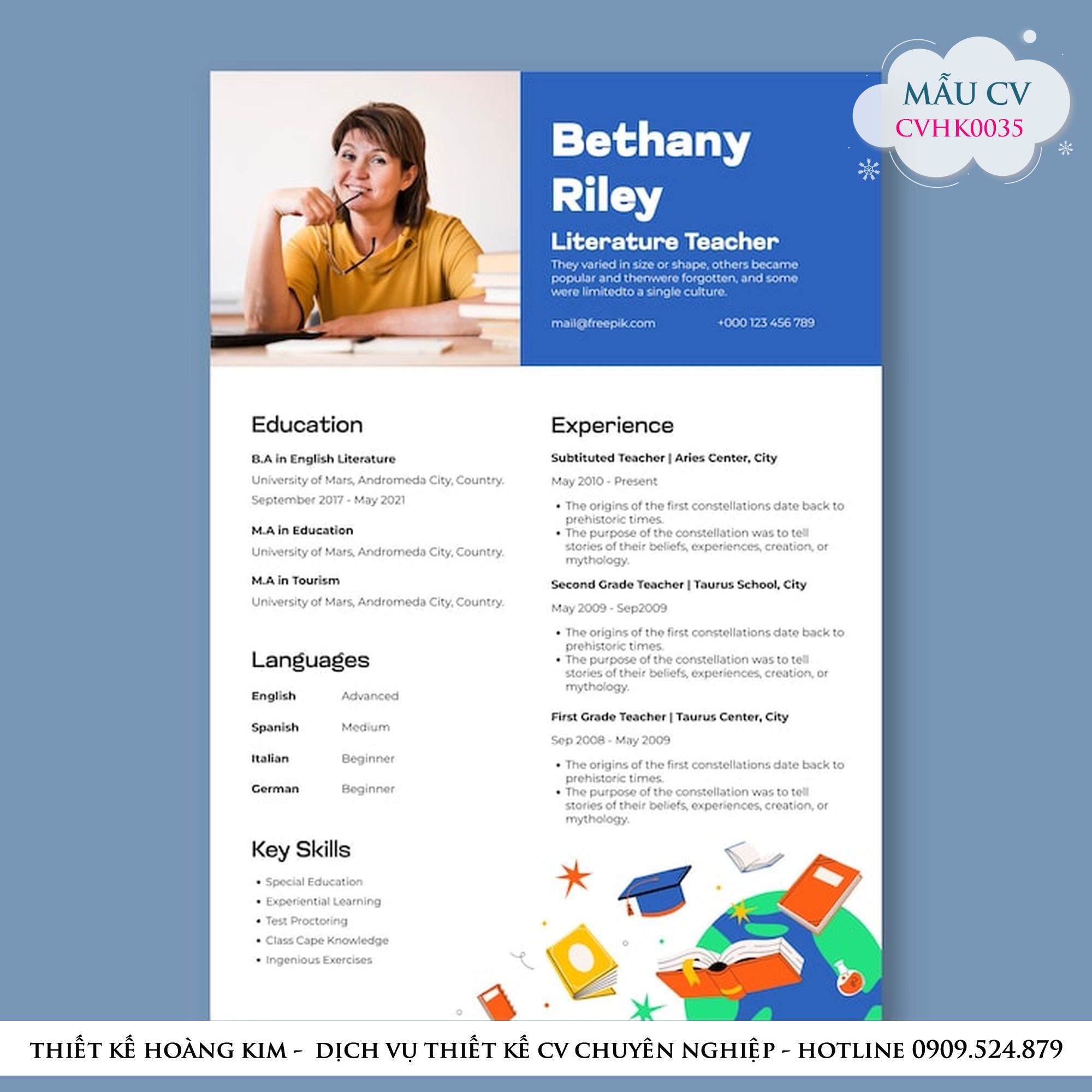 Mau Thiet Ke CV CVHK0035