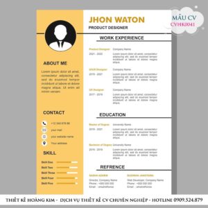 Mẫu Thiết Kế CV CVHK0041