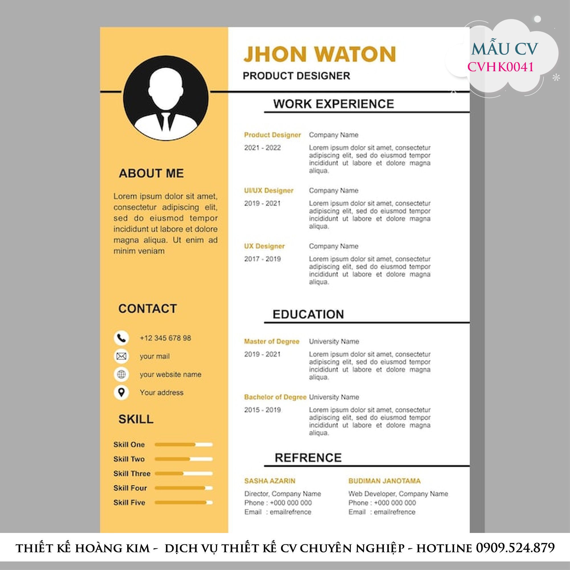 Mau Thiet Ke CV CVHK0041