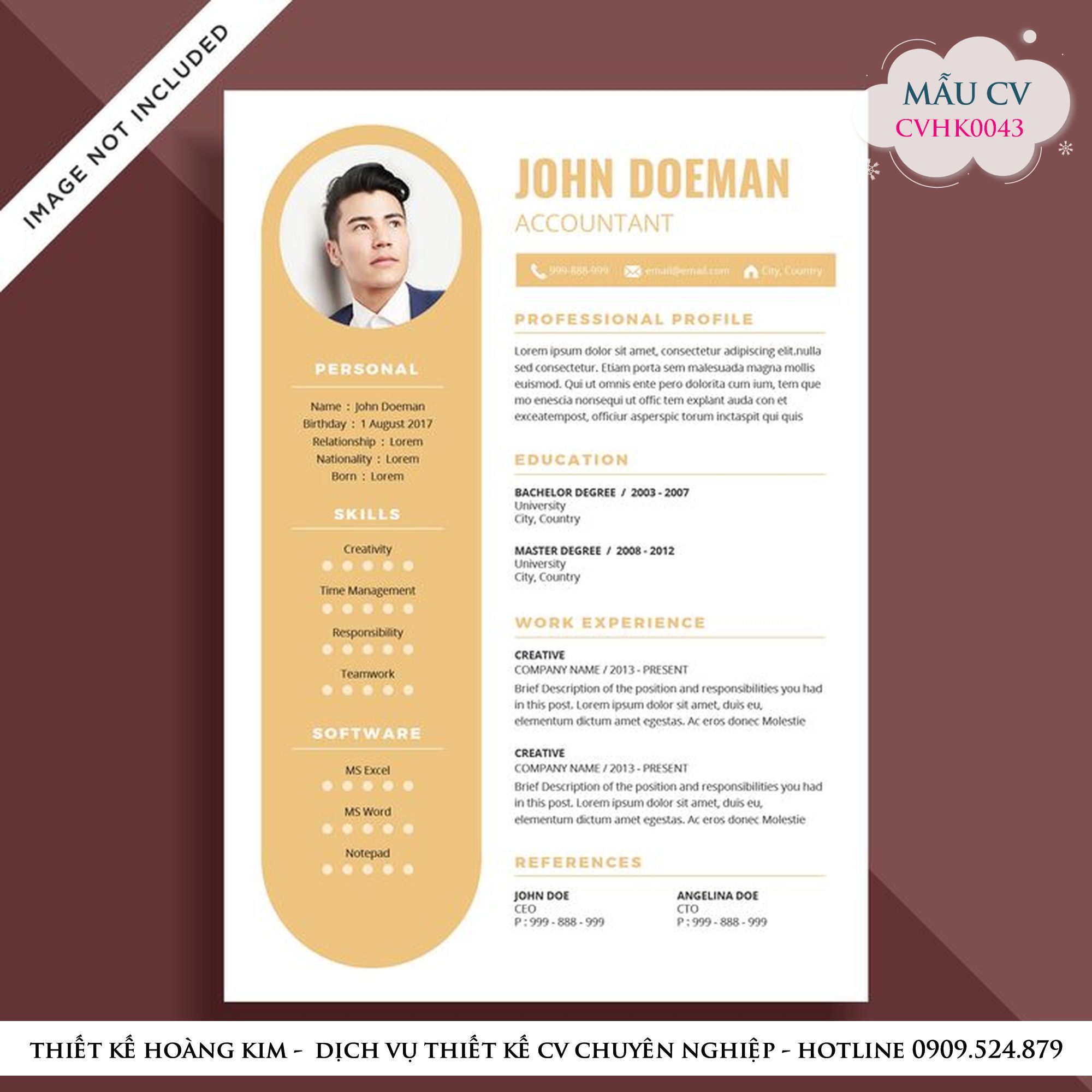 Mau Thiet Ke CV CVHK0043