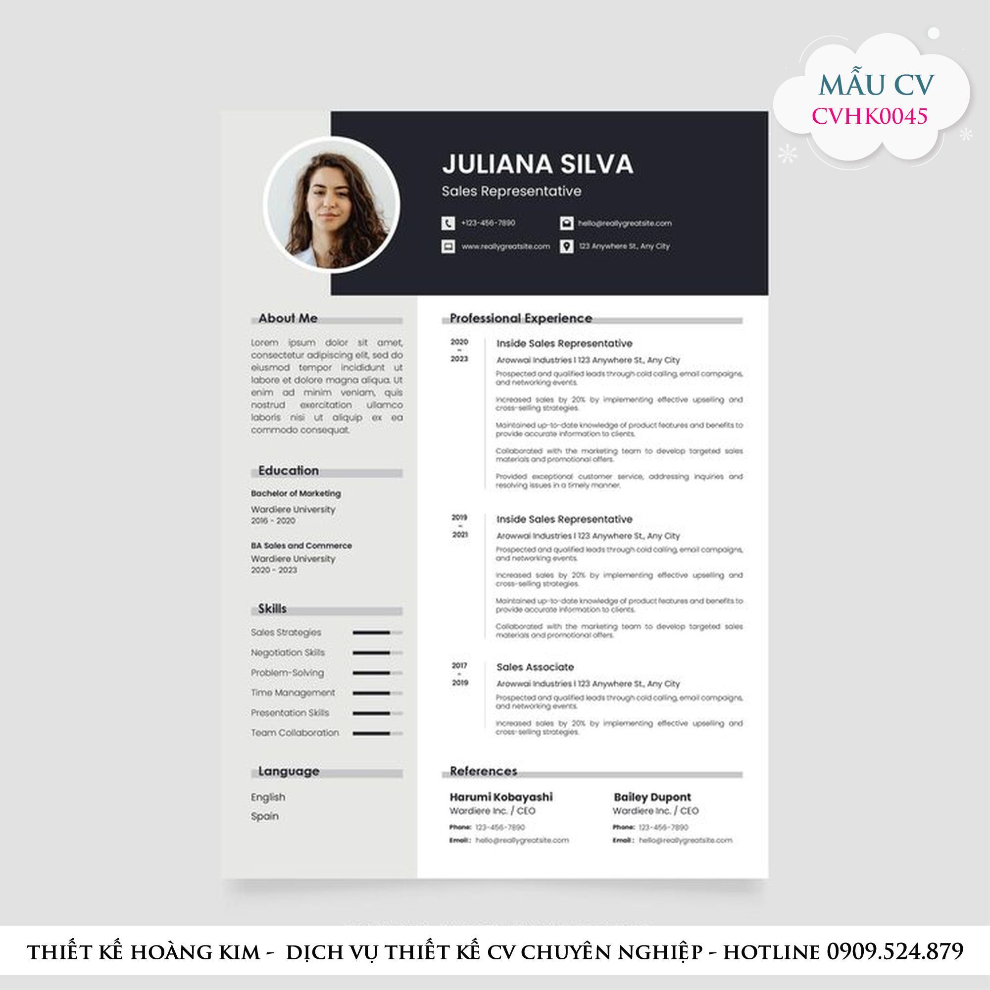Mau Thiet Ke CV CVHK0045