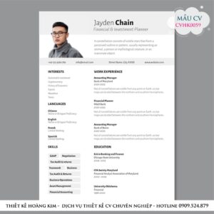 Mẫu Thiết Kế CV CVHK0059