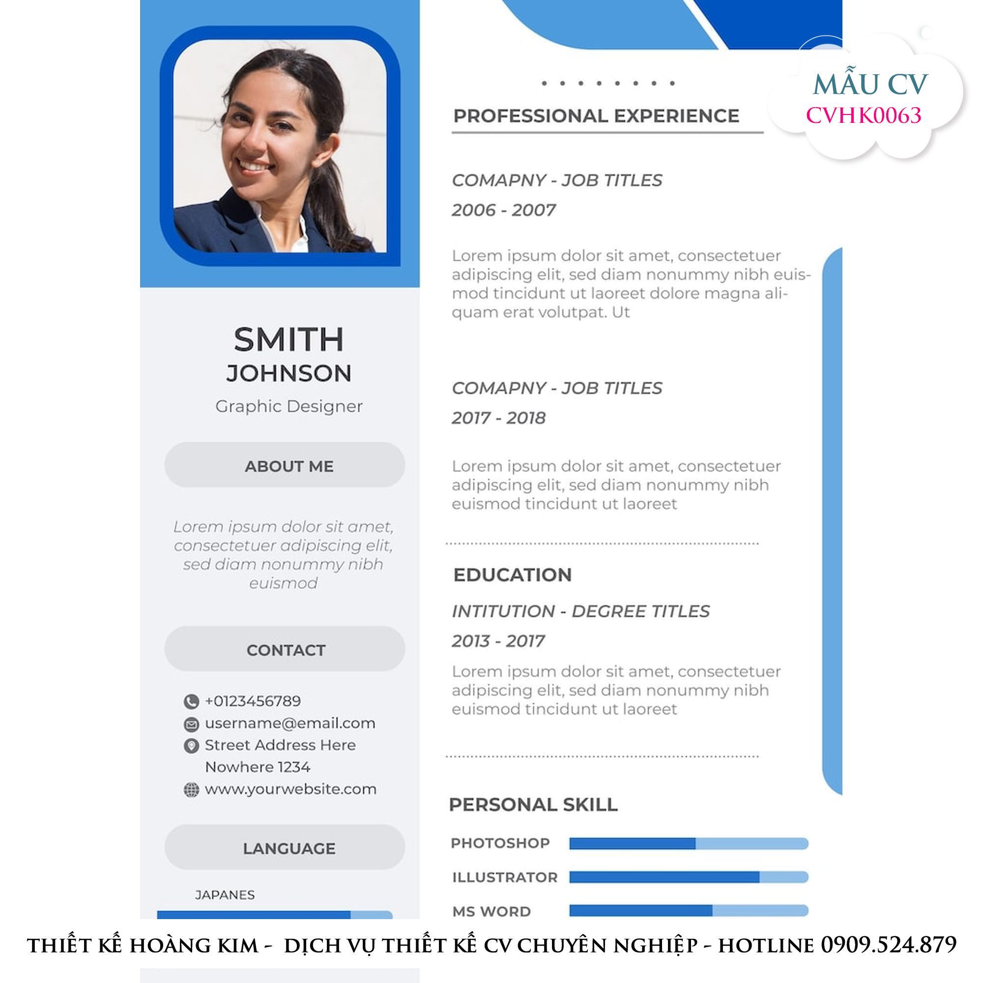 Mau Thiet Ke CV CVHK0063
