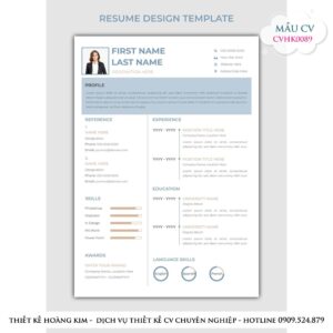 Mẫu Thiết Kế CV CVHK0089